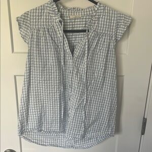 Blue and White Gingham Blouse